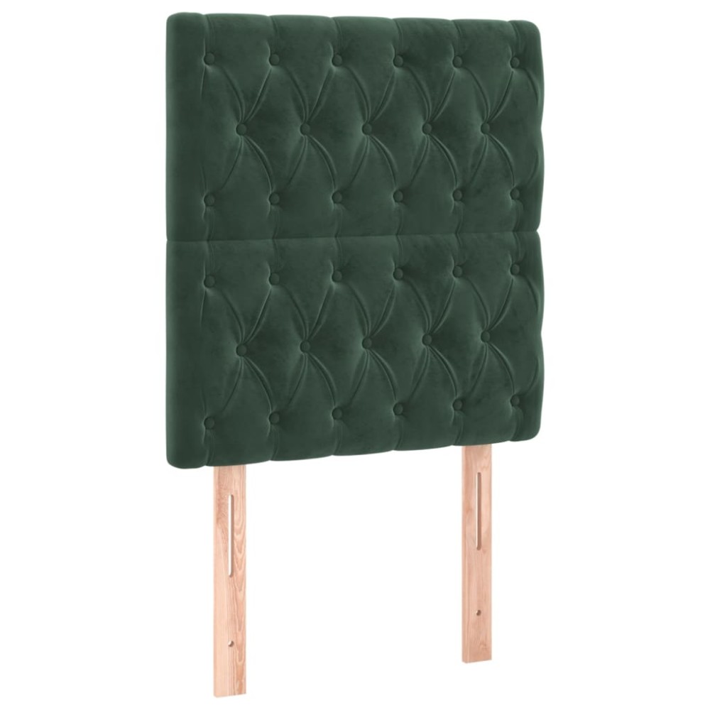 vidaXL Tăblii de pat, 2 buc, verde închis, 80x7x78/88 cm, catifea