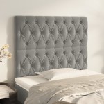vidaXL Tăblii de pat, 2 buc, gri deschis, 90x7x78/88 cm, catifea