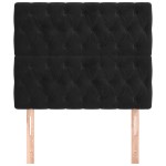 vidaXL Tăblii de pat, 2 buc, negru, 90x7x78/88 cm, catifea vidaXL Tăblii de pat, 2 buc, negru, 90x7x78/88 cm, catifea