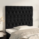 vidaXL Tăblii de pat, 2 buc, negru, 100x7x78/88 cm, catifea vidaXL Tăblii de pat, 2 buc, negru, 100x7x78/88 cm, catifea