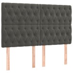 vidaXL Tăblii de pat, 4 buc, gri închis, 72x7x78/88 cm, catifea vidaXL Tăblii de pat, 4 buc, gri închis, 72x7x78/88 cm, catifea