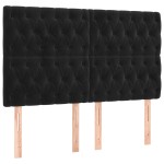 vidaXL Tăblii de pat, 4 buc, negru, 72x7x78/88 cm, catifea vidaXL Tăblii de pat, 4 buc, negru, 72x7x78/88 cm, catifea