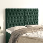 vidaXL Tăblii de pat, 4 buc, verde închis, 72x7x78/88 cm, catifea vidaXL Tăblii de pat, 4 buc, verde închis, 72x7x78/88 cm, catifea