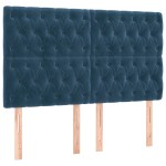 vidaXL Tăblii de pat, 4 buc, albastru închis, 72x7x78/88 cm, catifea vidaXL Tăblii de pat, 4 buc, albastru închis, 72x7x78/88 cm, catifea