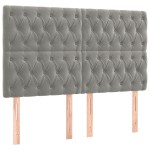 vidaXL Tăblii de pat, 4 buc, gri deschis, 80x7x78/88 cm, catifea vidaXL Tăblii de pat, 4 buc, gri deschis, 80x7x78/88 cm, catifea