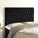 vidaXL Tăblii de pat, 4 buc, negru, 80x7x78/88 cm, catifea vidaXL Tăblii de pat, 4 buc, negru, 80x7x78/88 cm, catifea