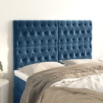 vidaXL Tăblii de pat, 4 buc, albastru închis, 80x7x78/88 cm, catifea vidaXL Tăblii de pat, 4 buc, albastru închis, 80x7x78/88 cm, catifea
