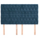 vidaXL Tăblii de pat, 4 buc, albastru închis, 80x7x78/88 cm, catifea vidaXL Tăblii de pat, 4 buc, albastru închis, 80x7x78/88 cm, catifea