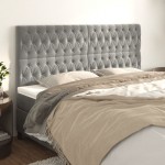 vidaXL Tăblii de pat, 4 buc, gri deschis, 90x7x78/88 cm, catifea vidaXL Tăblii de pat, 4 buc, gri deschis, 90x7x78/88 cm, catifea