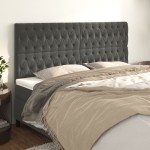 vidaXL Tăblii de pat, 4 buc, gri închis, 90x7x78/88 cm, catifea vidaXL Tăblii de pat, 4 buc, gri închis, 90x7x78/88 cm, catifea