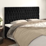 vidaXL Tăblii de pat, 4 buc, negru, 90x7x78/88 cm, catifea vidaXL Tăblii de pat, 4 buc, negru, 90x7x78/88 cm, catifea