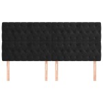 vidaXL Tăblii de pat, 4 buc, negru, 90x7x78/88 cm, catifea vidaXL Tăblii de pat, 4 buc, negru, 90x7x78/88 cm, catifea