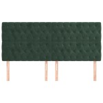 vidaXL Tăblie de pat verde închis 180x7x118/128 cm catifea