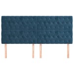 vidaXL Tăblii de pat, 4 buc, albastru închis, 90x7x78/88 cm, catifea vidaXL Tăblii de pat, 4 buc, albastru închis, 90x7x78/88 cm, catifea