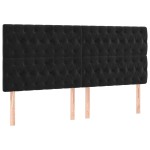vidaXL Tăblii de pat, 4 buc, negru, 100x7x78/88 cm, catifea vidaXL Tăblii de pat, 4 buc, negru, 100x7x78/88 cm, catifea