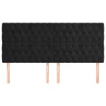 vidaXL Tăblii de pat, 4 buc, negru, 100x7x78/88 cm, catifea vidaXL Tăblii de pat, 4 buc, negru, 100x7x78/88 cm, catifea