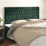 vidaXL Tăblii de pat, 4 buc, verde închis, 100x7x78/88 cm, catifea vidaXL Tăblii de pat, 4 buc, verde închis, 100x7x78/88 cm, catifea