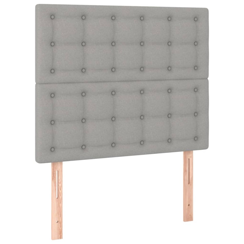 vidaXL Tăblii de pat, 2 buc, gri deschis, 80x5x78/88 cm, textil