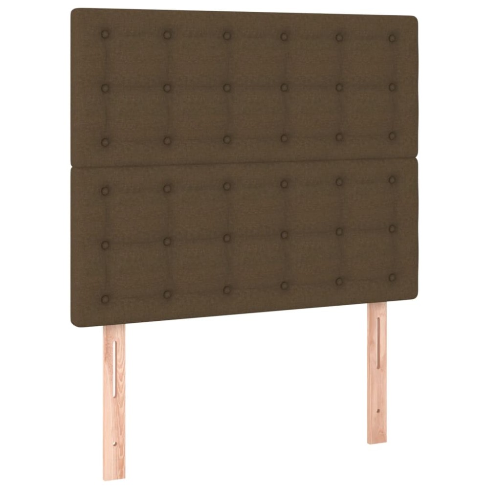 vidaXL Tăblii de pat, 2 buc, maro închis, 80x5x78/88 cm, textil