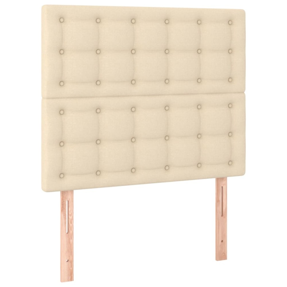 vidaXL Tăblii de pat, 2 buc, crem, 80x5x78/88 cm, textil