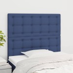 vidaXL Tăblii de pat, 2 buc, albastru, 80x5x78/88 cm, textil