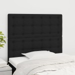 vidaXL Tăblii de pat, 2 buc, negru, 90x5x78/88 cm, textil