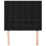 vidaXL Tăblii de pat, 2 buc, negru, 90x5x78/88 cm, textil