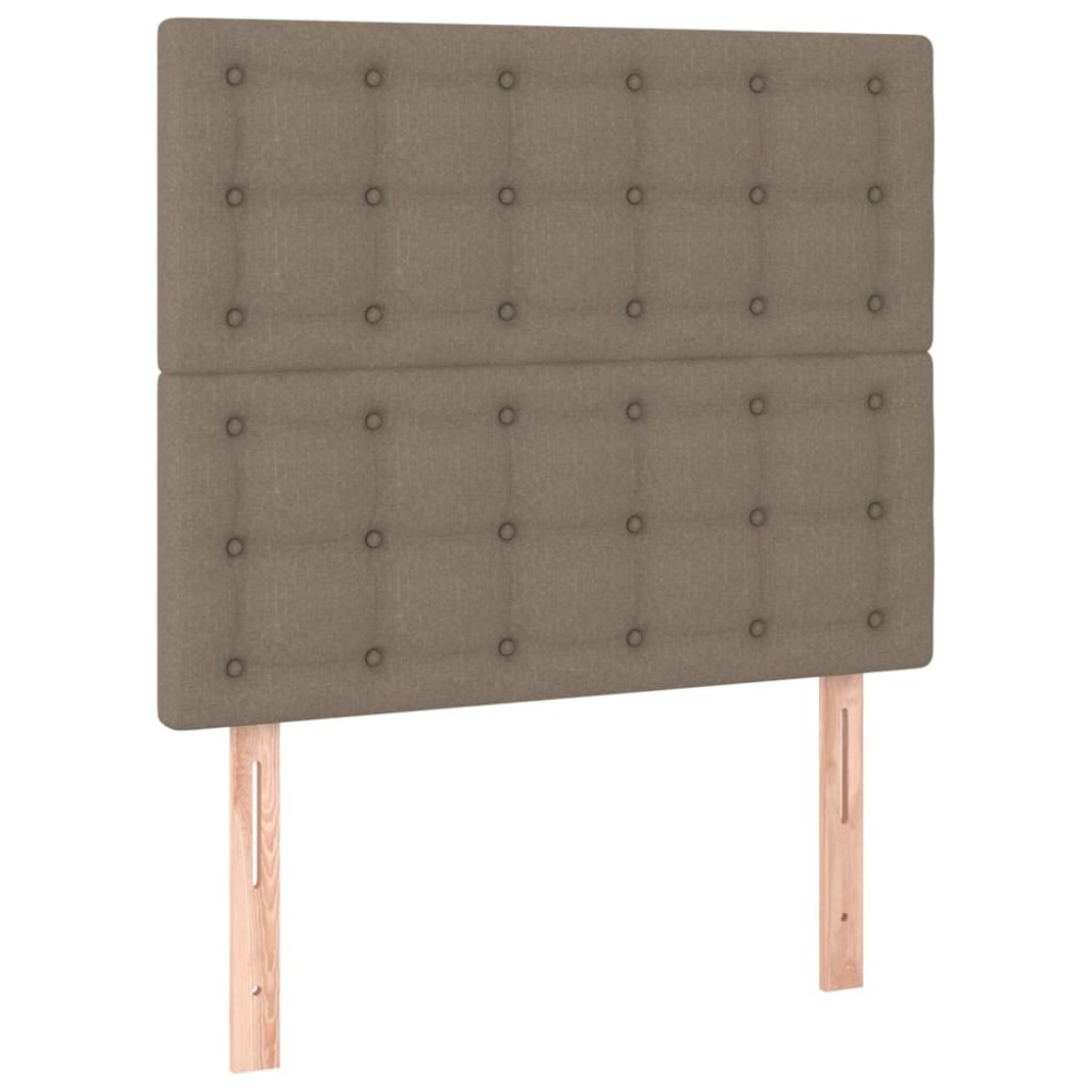 vidaXL Tăblii de pat, 2 buc, gri taupe, 90x5x78/88 cm, textil