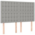 vidaXL Tăblii de pat, 4 buc, gri deschis, 72x5x78/88 cm, textil vidaXL Tăblii de pat, 4 buc, gri deschis, 72x5x78/88 cm, textil