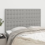 vidaXL Tăblii de pat, 4 buc, gri deschis, 72x5x78/88 cm, textil vidaXL Tăblii de pat, 4 buc, gri deschis, 72x5x78/88 cm, textil