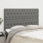 vidaXL Tăblii de pat, 4 buc, gri închis, 72x5x78/88 cm, textil vidaXL Tăblii de pat, 4 buc, gri închis, 72x5x78/88 cm, textil