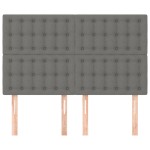 vidaXL Tăblii de pat, 4 buc, gri închis, 72x5x78/88 cm, textil vidaXL Tăblii de pat, 4 buc, gri închis, 72x5x78/88 cm, textil