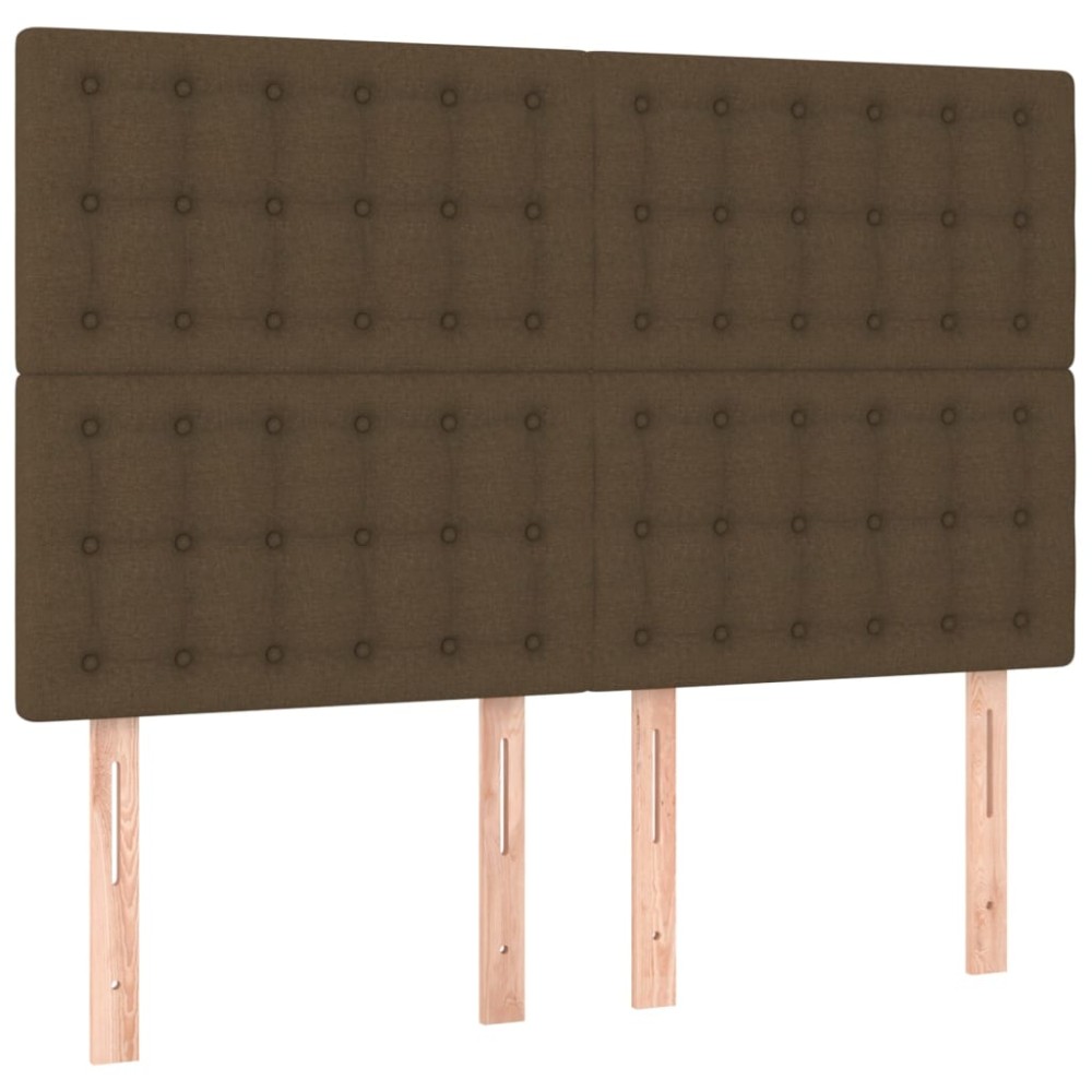 vidaXL Tăblii de pat, 4 buc, maro închis, 72x5x78/88 cm, textil