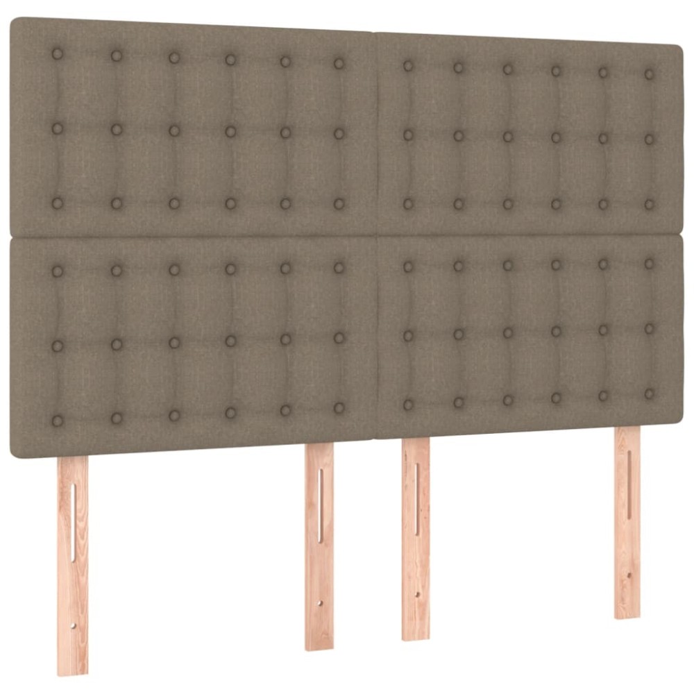 vidaXL Tăblii de pat, 4 buc, gri taupe, 72x5x78/88 cm, textil