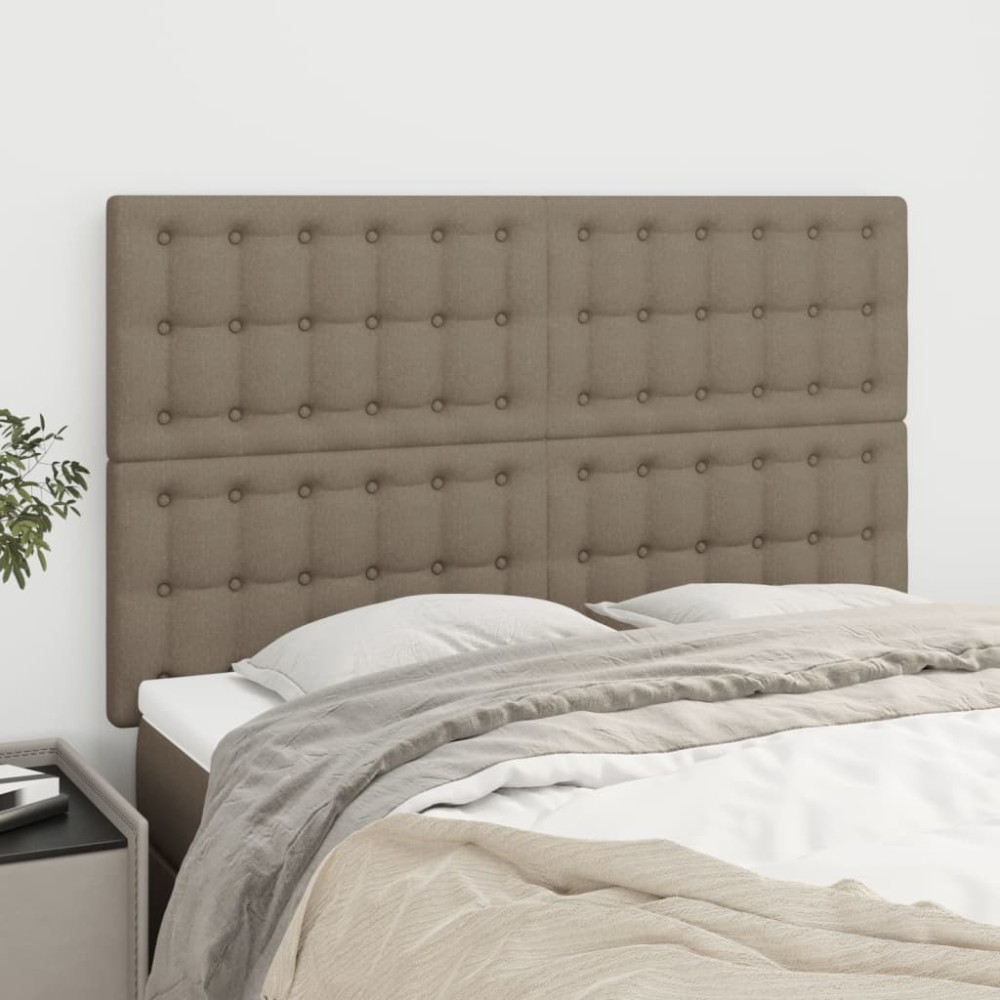 vidaXL Tăblii de pat, 4 buc, gri taupe, 72x5x78/88 cm, textil