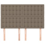 vidaXL Tăblii de pat, 4 buc, gri taupe, 72x5x78/88 cm, textil vidaXL Tăblii de pat, 4 buc, gri taupe, 72x5x78/88 cm, textil