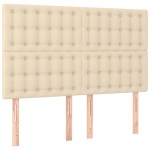 vidaXL Tăblii de pat, 4 buc, crem, 72x5x78/88 cm, textil vidaXL Tăblii de pat, 4 buc, crem, 72x5x78/88 cm, textil