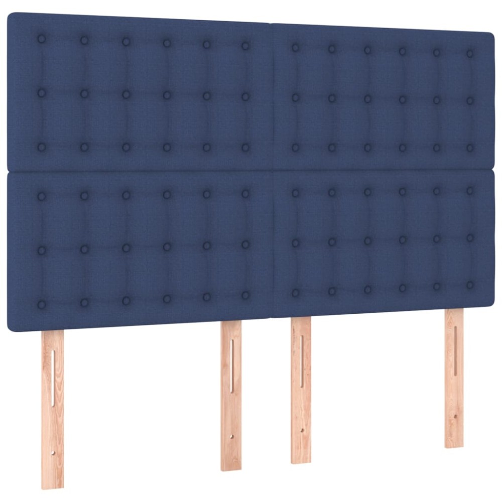 vidaXL Tăblii de pat, 4 buc, albastru, 72x5x78/88 cm, textil