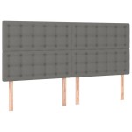 vidaXL Tăblii de pat, 4 buc, gri închis, 80x5x78/88 cm, textil vidaXL Tăblii de pat, 4 buc, gri închis, 80x5x78/88 cm, textil