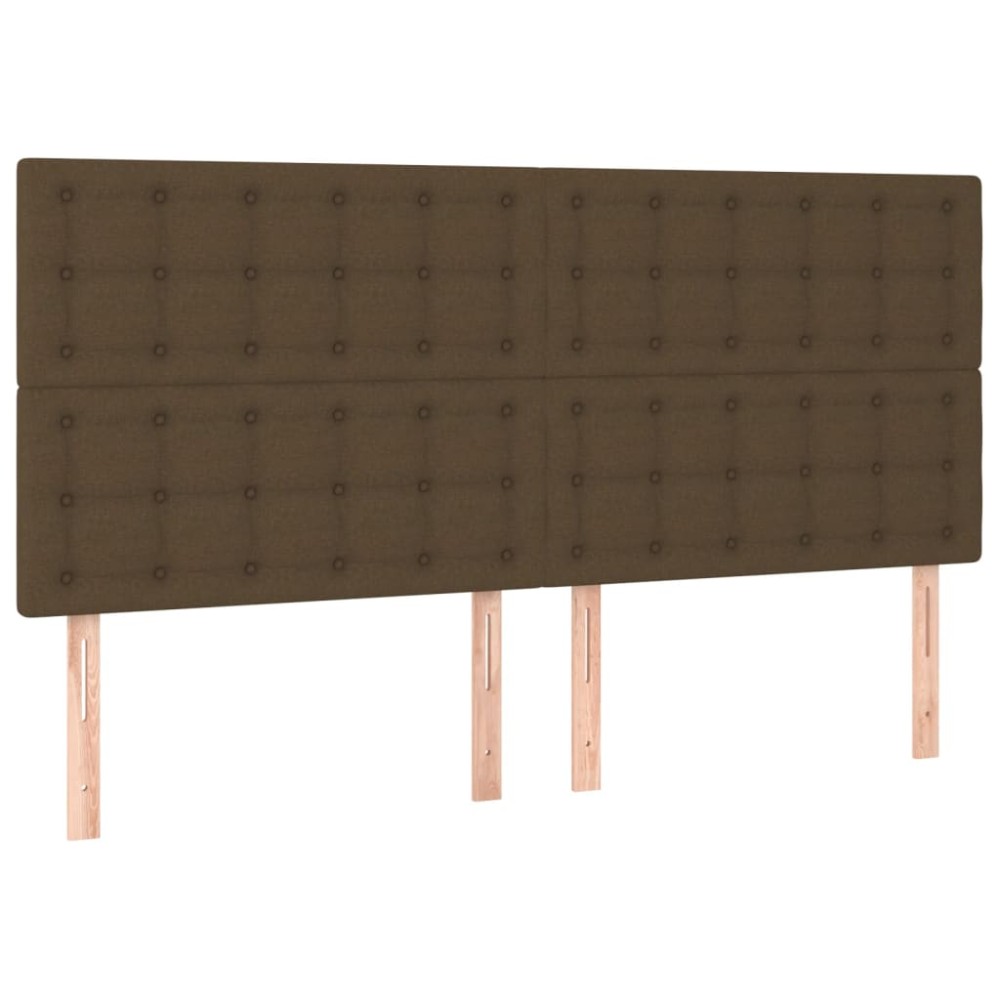 vidaXL Tăblii de pat, 4 buc, maro închis, 80x5x78/88 cm, textil