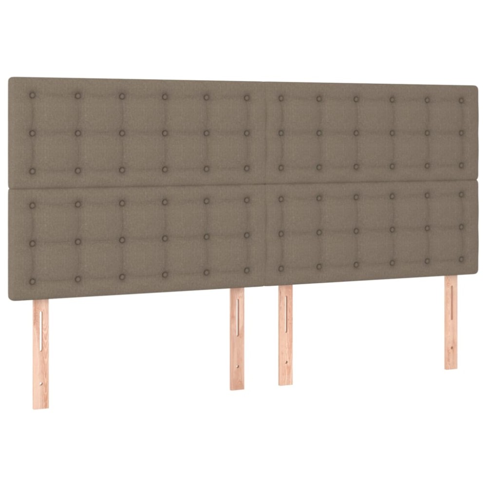 vidaXL Tăblii de pat, 4 buc, gri taupe, 80x5x78/88 cm, textil