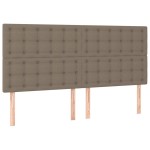 vidaXL Tăblii de pat, 4 buc, gri taupe, 80x5x78/88 cm, textil