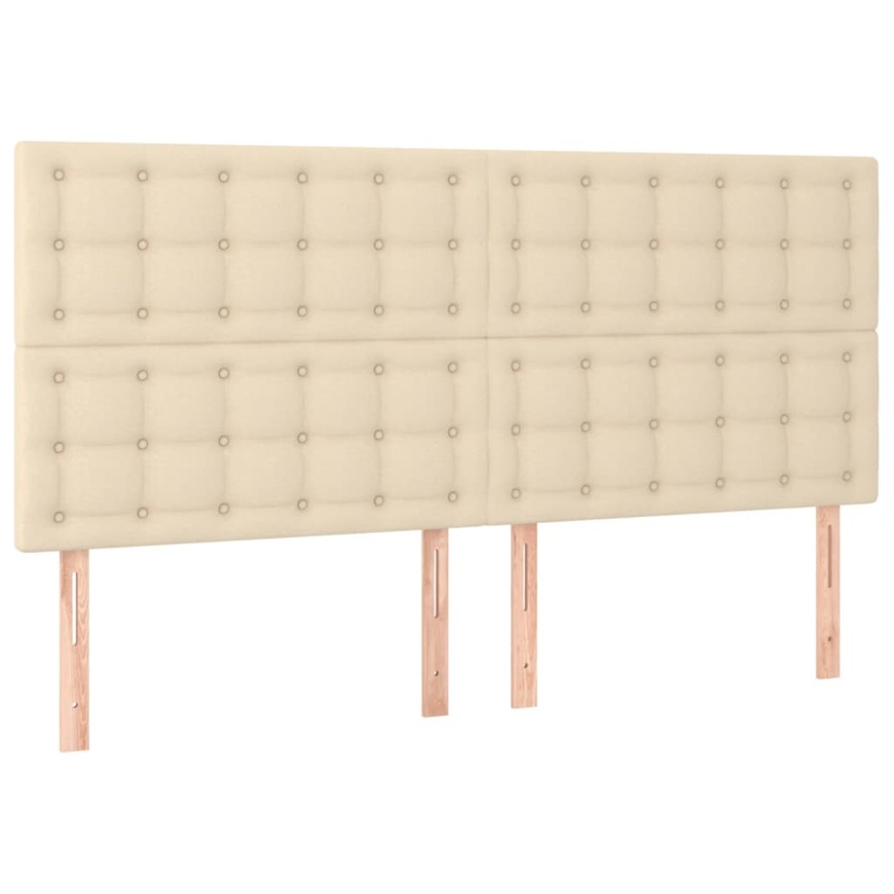 vidaXL Tăblii de pat, 4 buc, crem, 80x5x78/88 cm, textil
