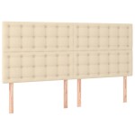 vidaXL Tăblii de pat, 4 buc, crem, 80x5x78/88 cm, textil vidaXL Tăblii de pat, 4 buc, crem, 80x5x78/88 cm, textil