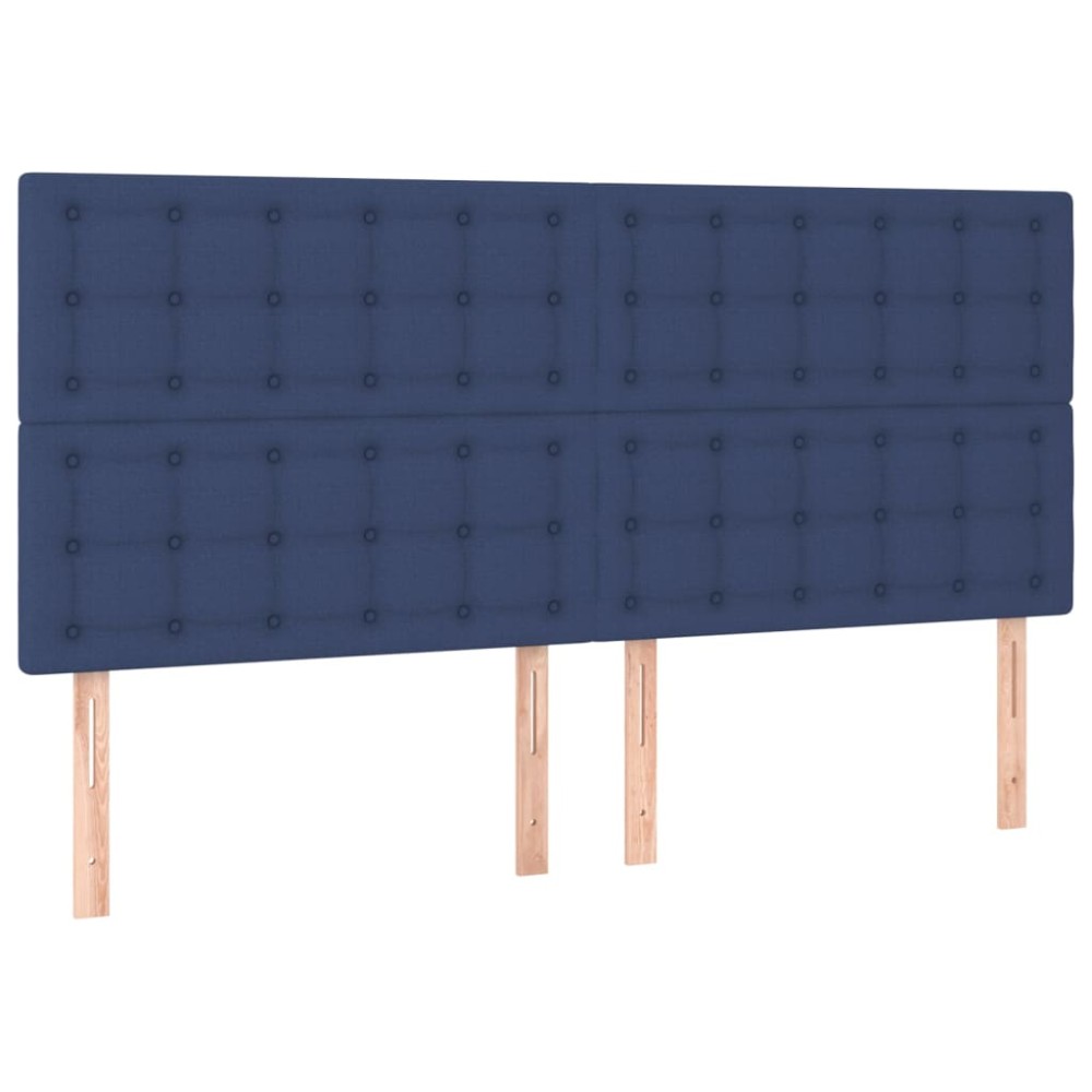 vidaXL Tăblii de pat, 4 buc, albastru, 80x5x78/88 cm, textil