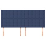 vidaXL Tăblii de pat, 4 buc, albastru, 80x5x78/88 cm, textil