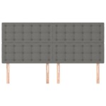 vidaXL Tăblii de pat, 4 buc, gri închis, 90x5x78/88 cm, textil vidaXL Tăblii de pat, 4 buc, gri închis, 90x5x78/88 cm, textil