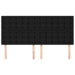 vidaXL Tăblii de pat, 4 buc, negru, 90x5x78/88 cm, textil