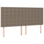 vidaXL Tăblii de pat, 4 buc, gri taupe, 90x5x78/88 cm, textil