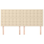 vidaXL Tăblii de pat, 4 buc, crem, 100x5x78/88 cm, textil vidaXL Tăblii de pat, 4 buc, crem, 100x5x78/88 cm, textil